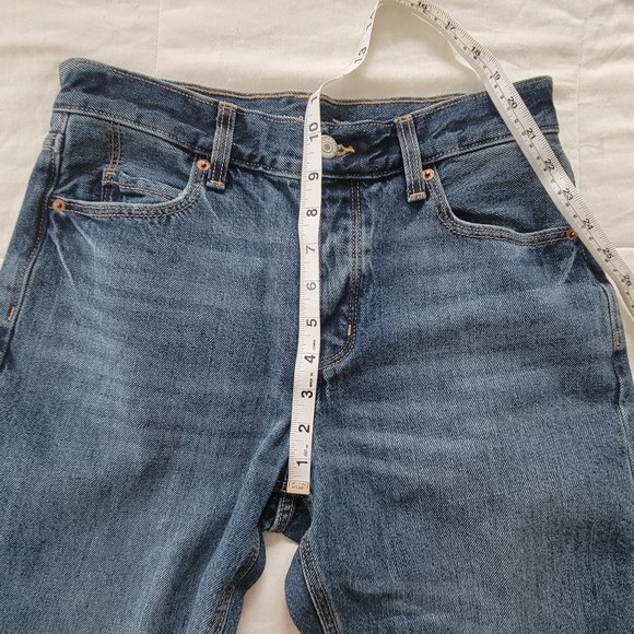Old Navy Women High Rise Slouchy Straight Button Fly Medium Wash Jeans Sz 0 NWOT - Picture 7 of 8